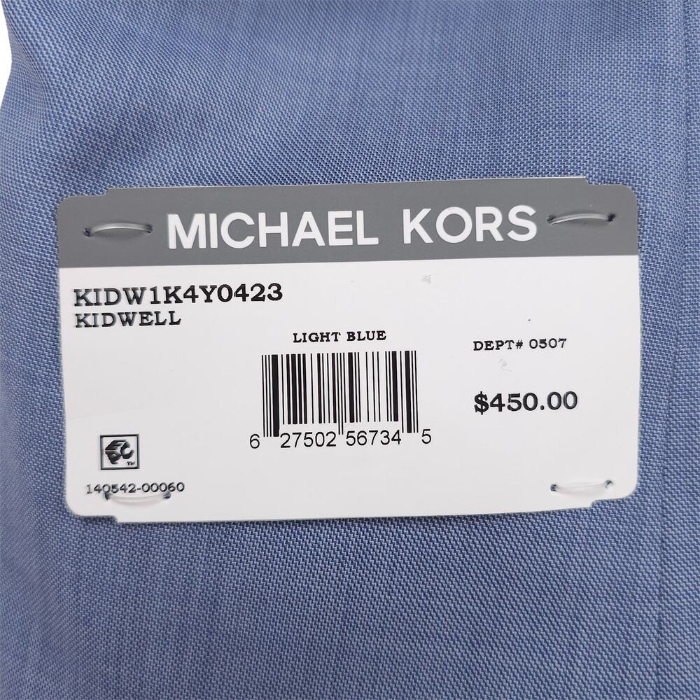 Michael Kors Mens Classic Fit 2 Piece Suit 42L 34x32 Light Blue Stretch Wool NWT - Picture 7 of 16
